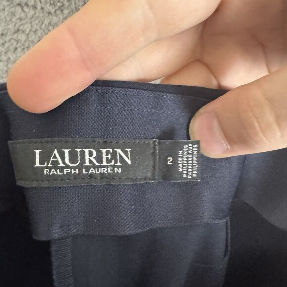Lauren Ralph Lauren‎ Pants Womens 2 Straight Leg Black Solid Casual NWOT - Picture 9 of 11